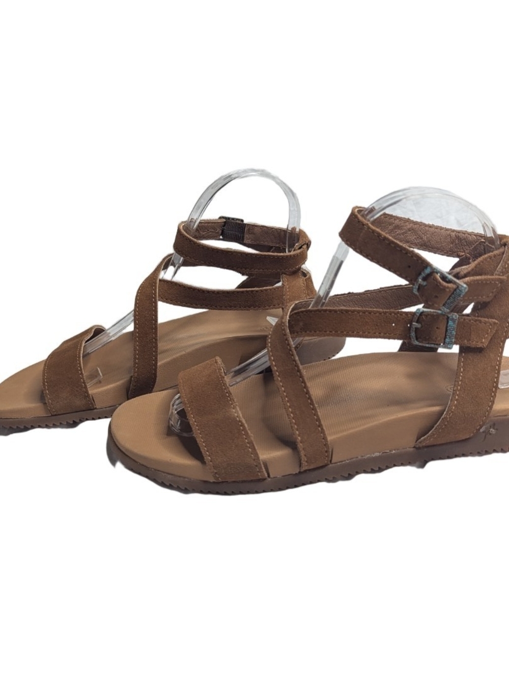 Chaco Women Rose Strappy Gladiator Sandals Brown Suede Leather Toffee Size 9